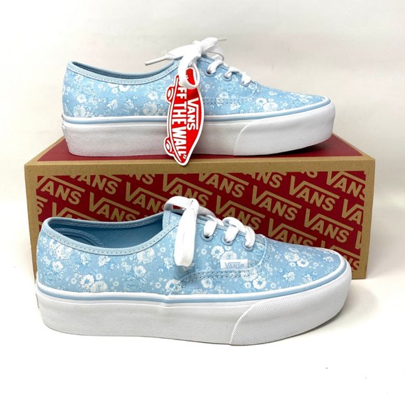 💖MEGA SALE💖VANS Womens  AUTHENTIC PLATFORM Tonal Floral Blue   VN0A3AV87O7 - Picture 8 of 10